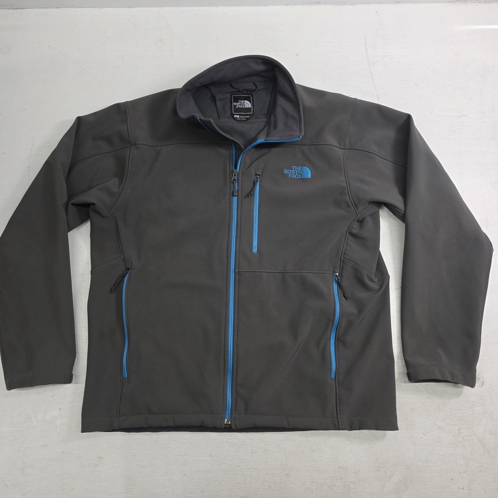 The North Face Gray Workwear Outdoor Fleece Lined Soft Shell Gray Jacket Mens L